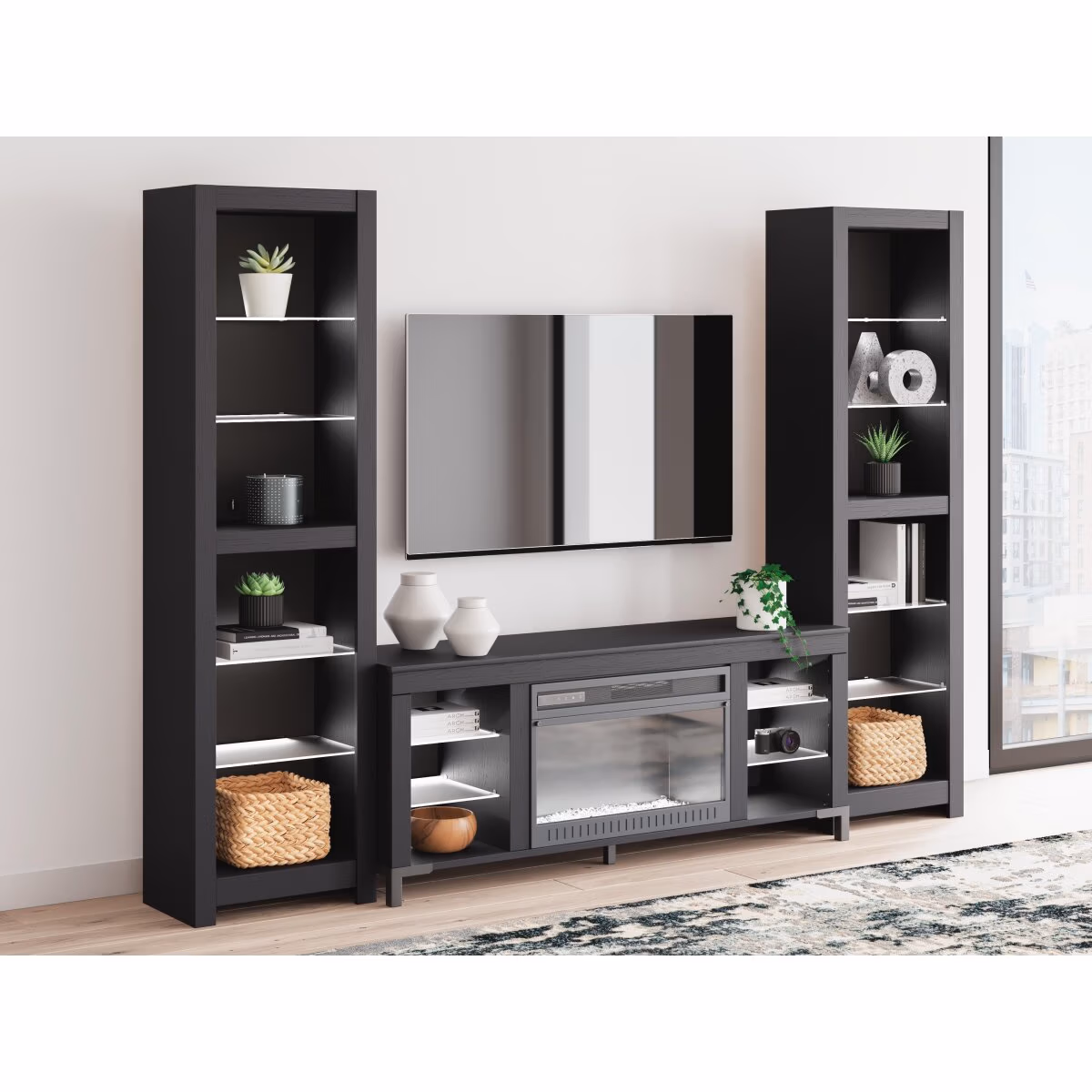 Cayberry 3-Piece Entertainment Center with Electric Fireplace - Image 11