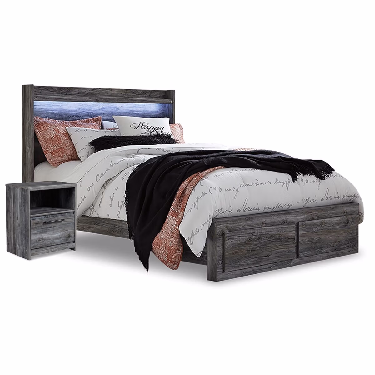 Baystorm Queen Panel Storage Bed and Nightstand - Image 2
