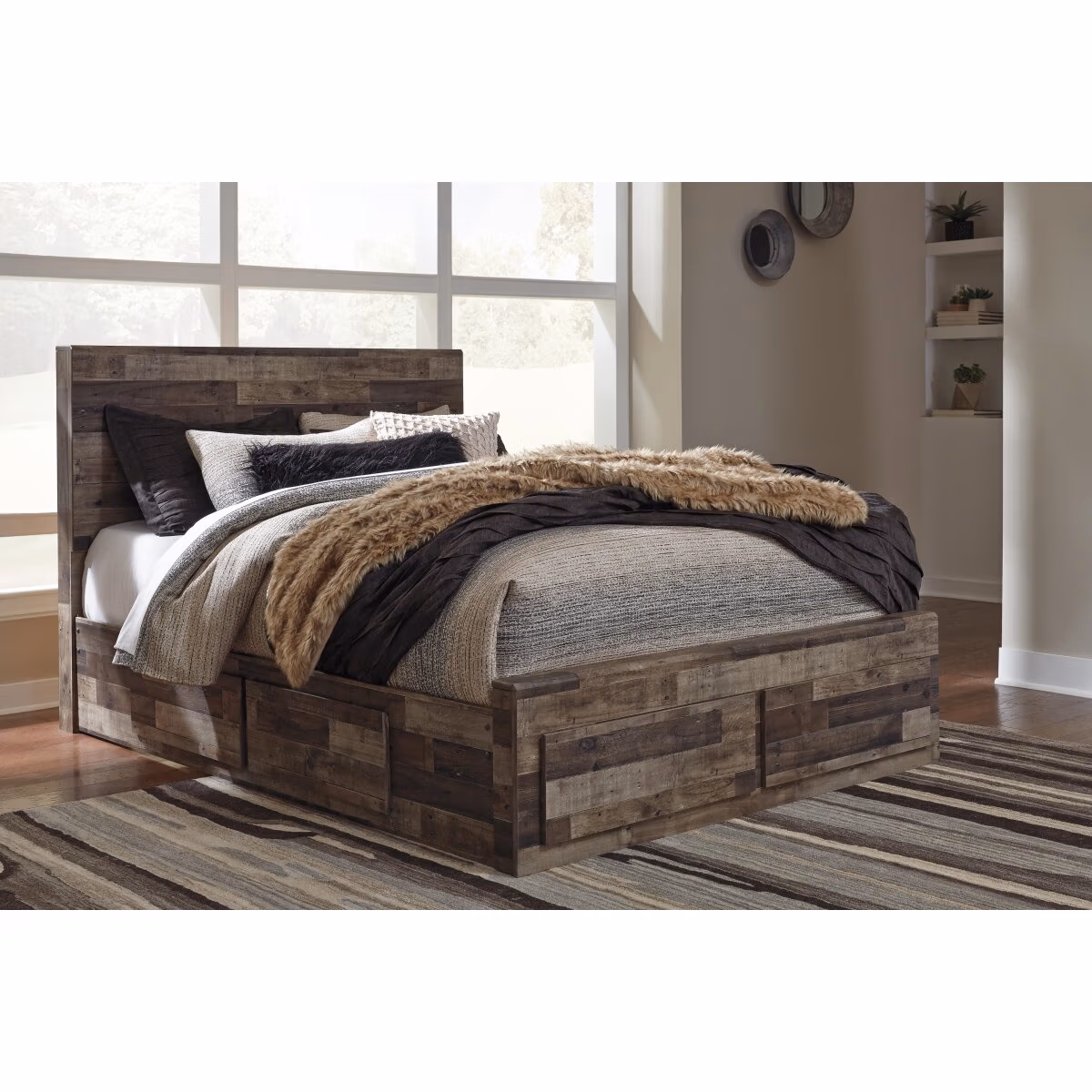 Derekson Queen Panel Bed with 6 Storage Drawers - Image 2