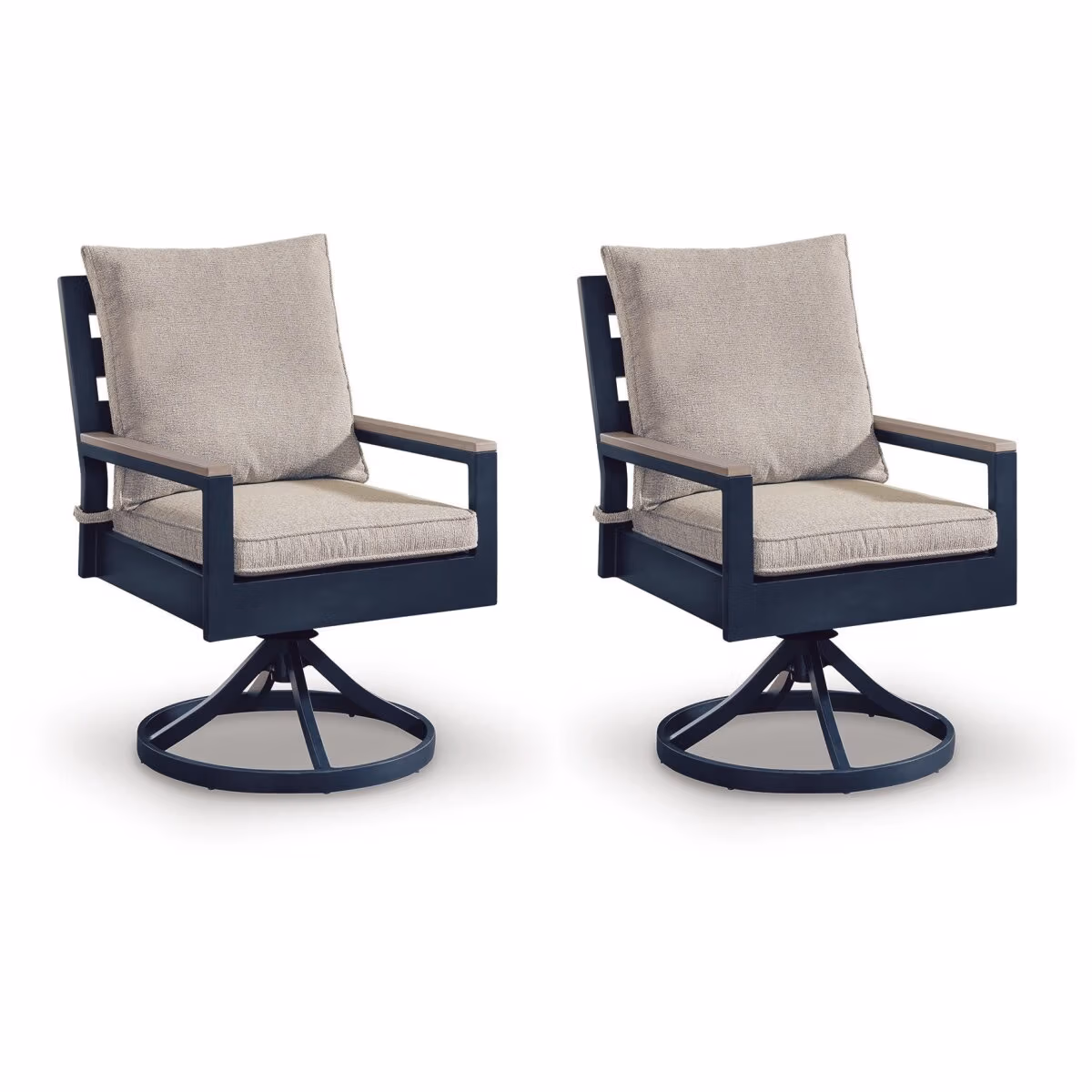 East Beach Outdoor Swivel Chair with Cushion (Set of 2) - Image 2