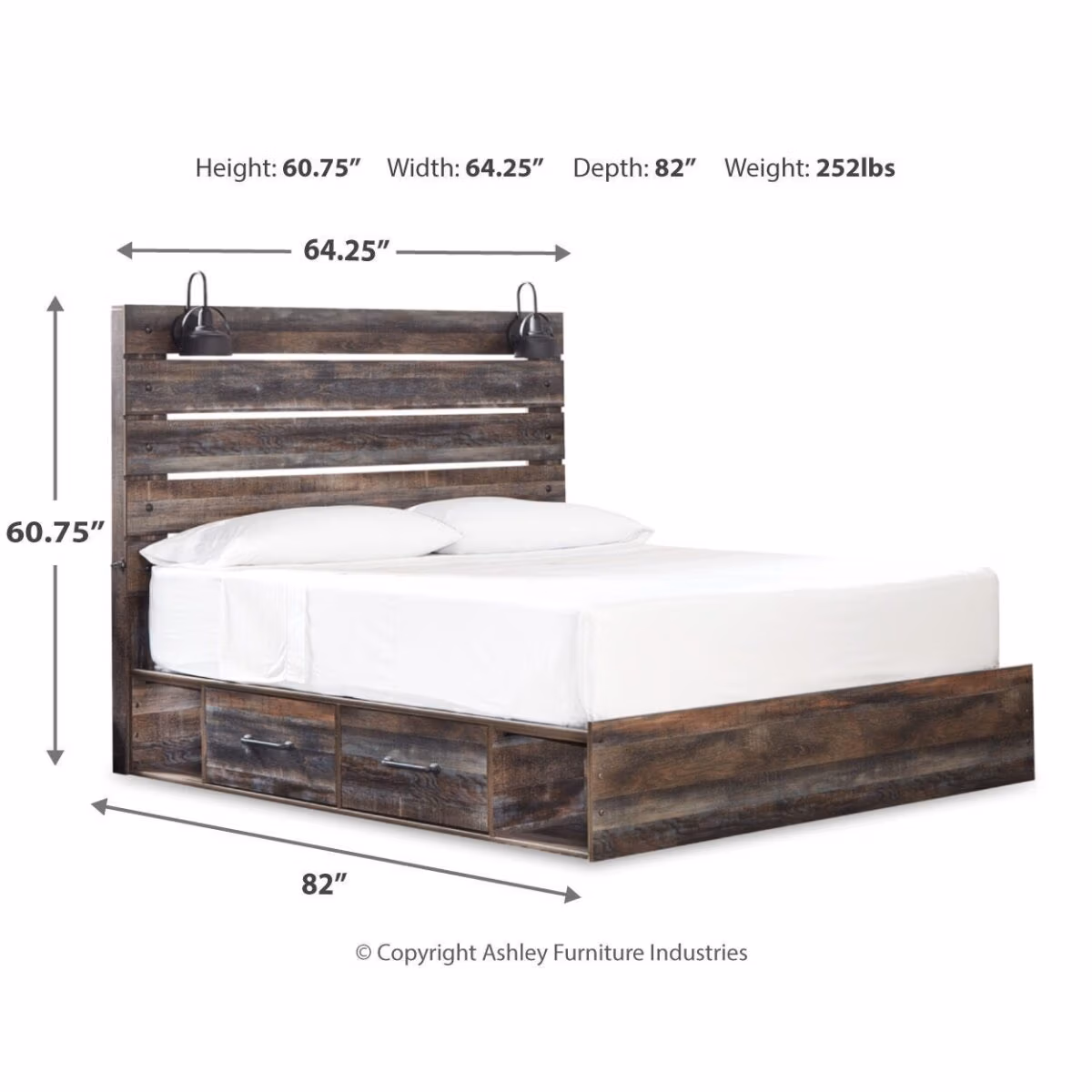 Drystan King Panel Bed with 2 Storage Drawers - Image 5