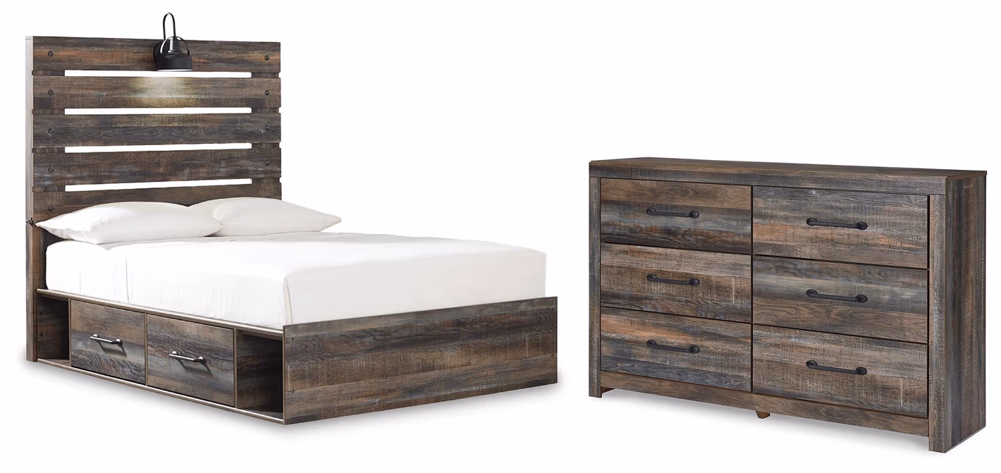 Drystan Full Panel Storage Bed and Dresser