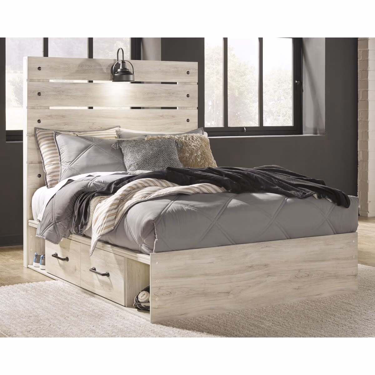Cambeck Full Panel Bed with 4 Storage Drawers - Image 3