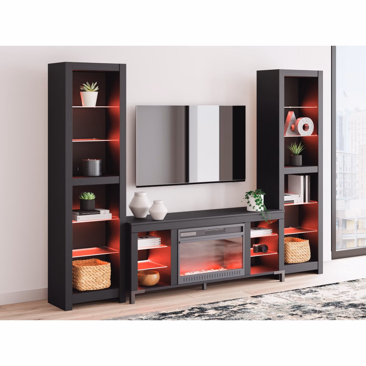 Cayberry 3-Piece Entertainment Center with Electric Fireplace - Image 10