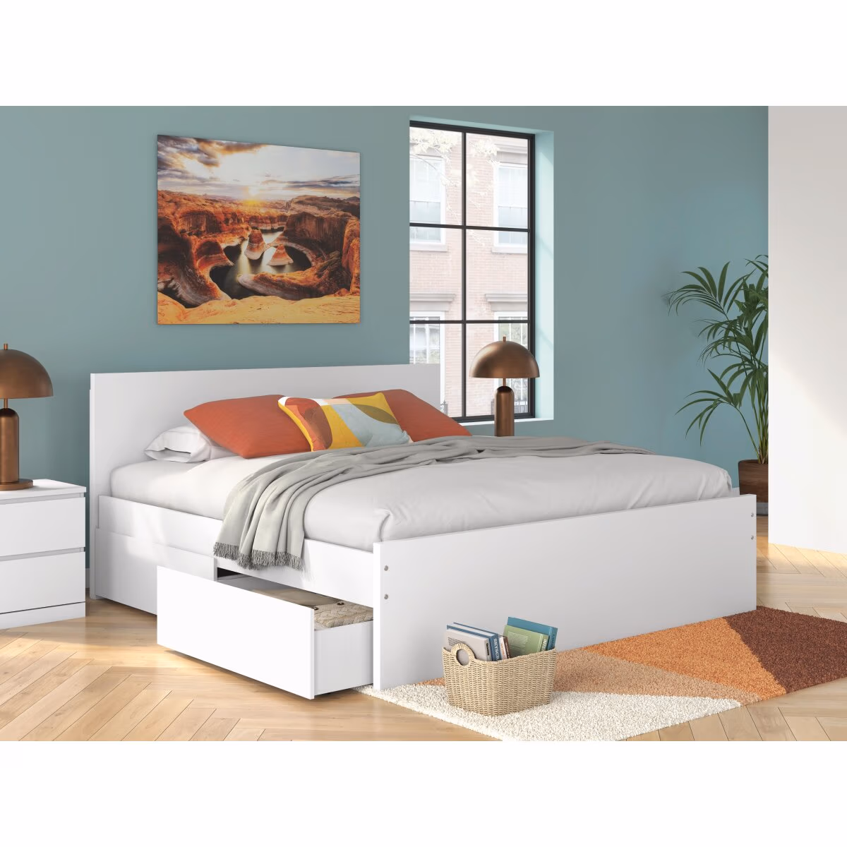 Onita King Panel Platform Bed with 2 Side Storage - Image 3