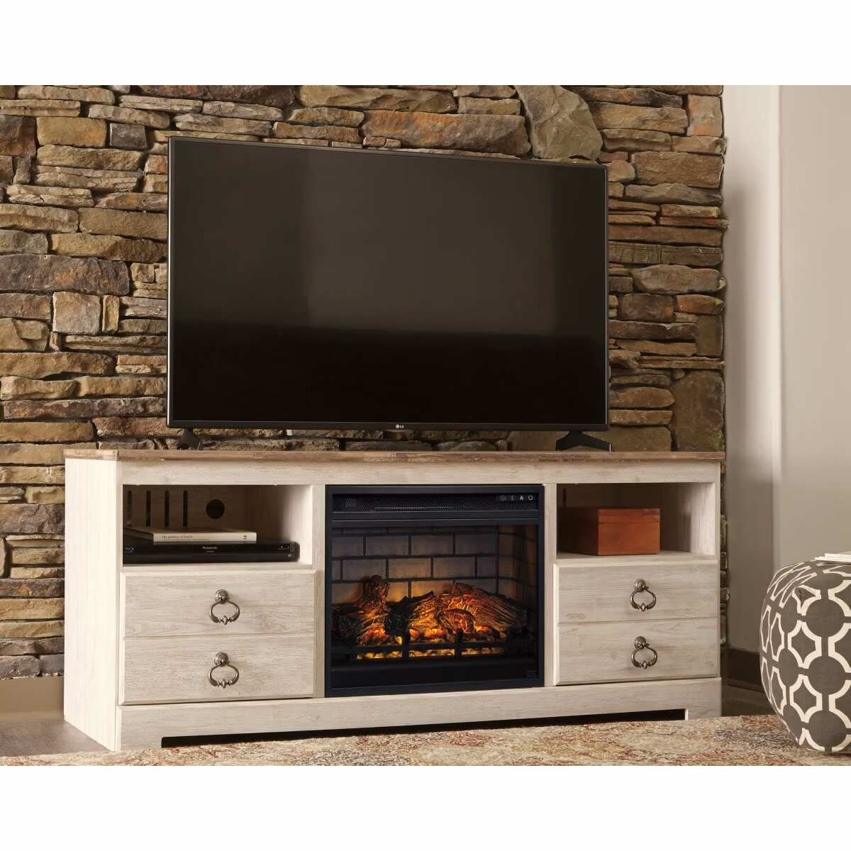 Willowton 64" TV Stand with Electric Fireplace - Image 3