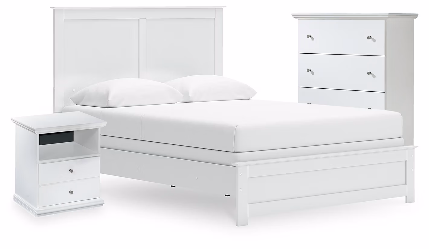 b8cbb6451e1bd59cbbec061ba6e2a0b1 Bostwick Shoals Queen Panel Bed, Cheat and Nightstand - Image 1
