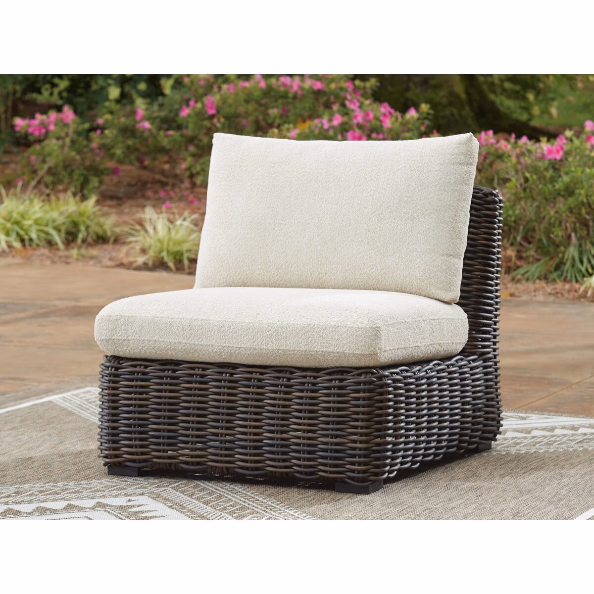 Kimora Outdoor Armless Chair with Cushion - Image 3