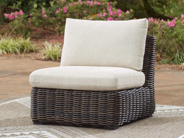 Kimora Outdoor Armless Chair with Cushion - Image 3