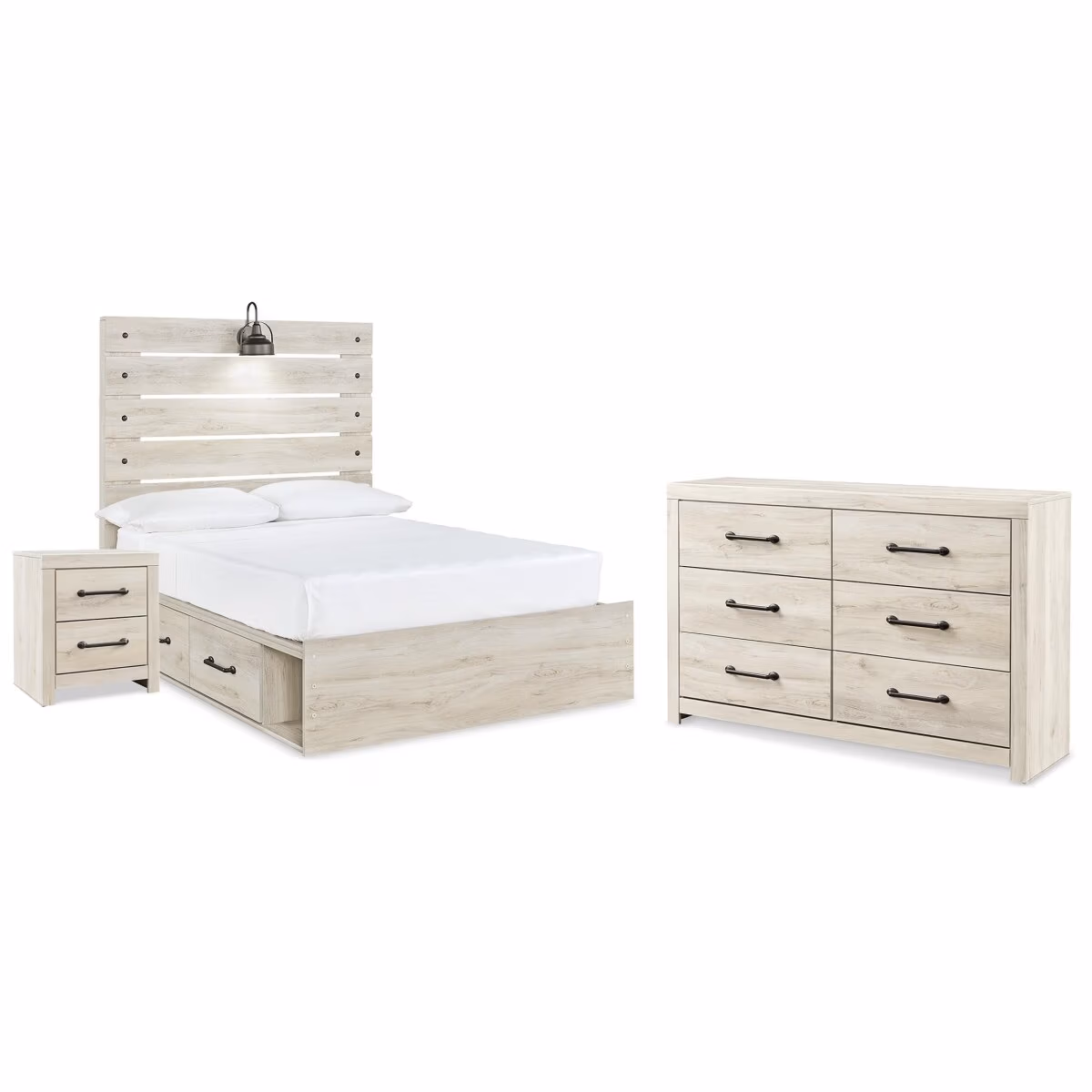 Cambeck Full Panel Bed with Storage, Dresser and Nightstand - Image 2