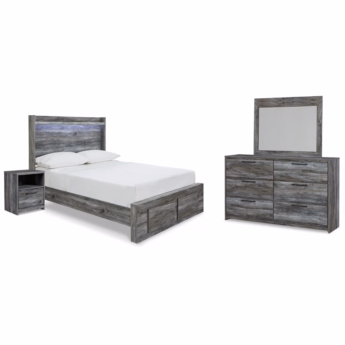 Baystorm Full Storage Bed, Dresser, Mirror and Nightstand - Image 2