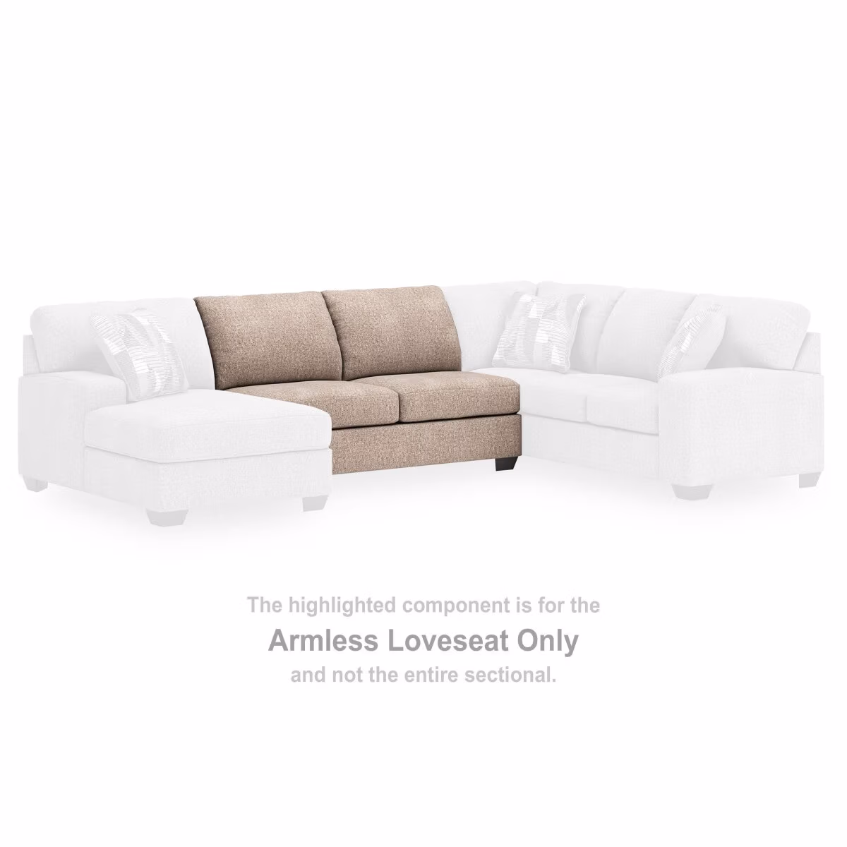 Newellen Armless Loveseat - Image 3