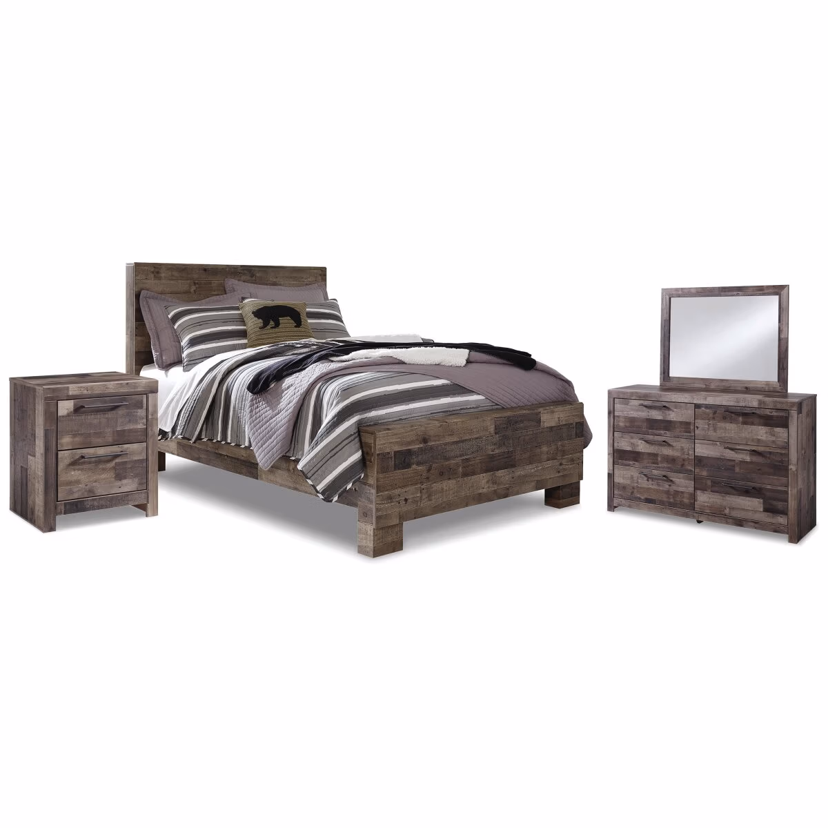 Derekson Full Panel Bed, Dresser, Mirror and Nightstand - Image 2