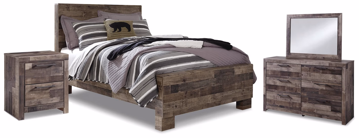 c281b51528af7b370f642459bad2dcdf Derekson Full Panel Bed, Dresser, Mirror and Nightstand - Image 1