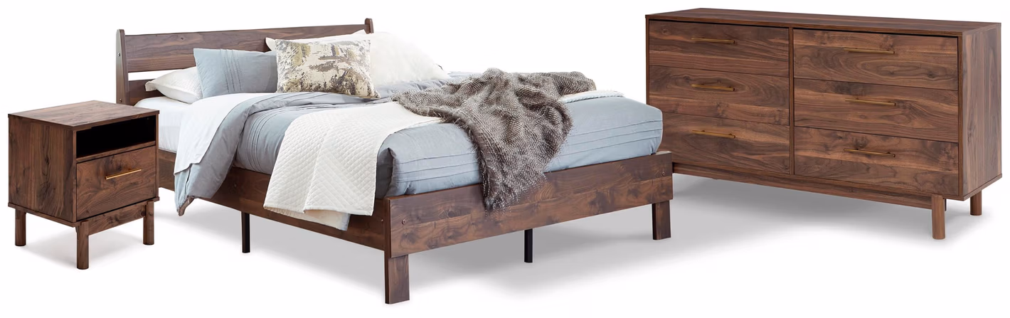 Calverson Queen Panel Platform Bed with Dresser and Nightstand