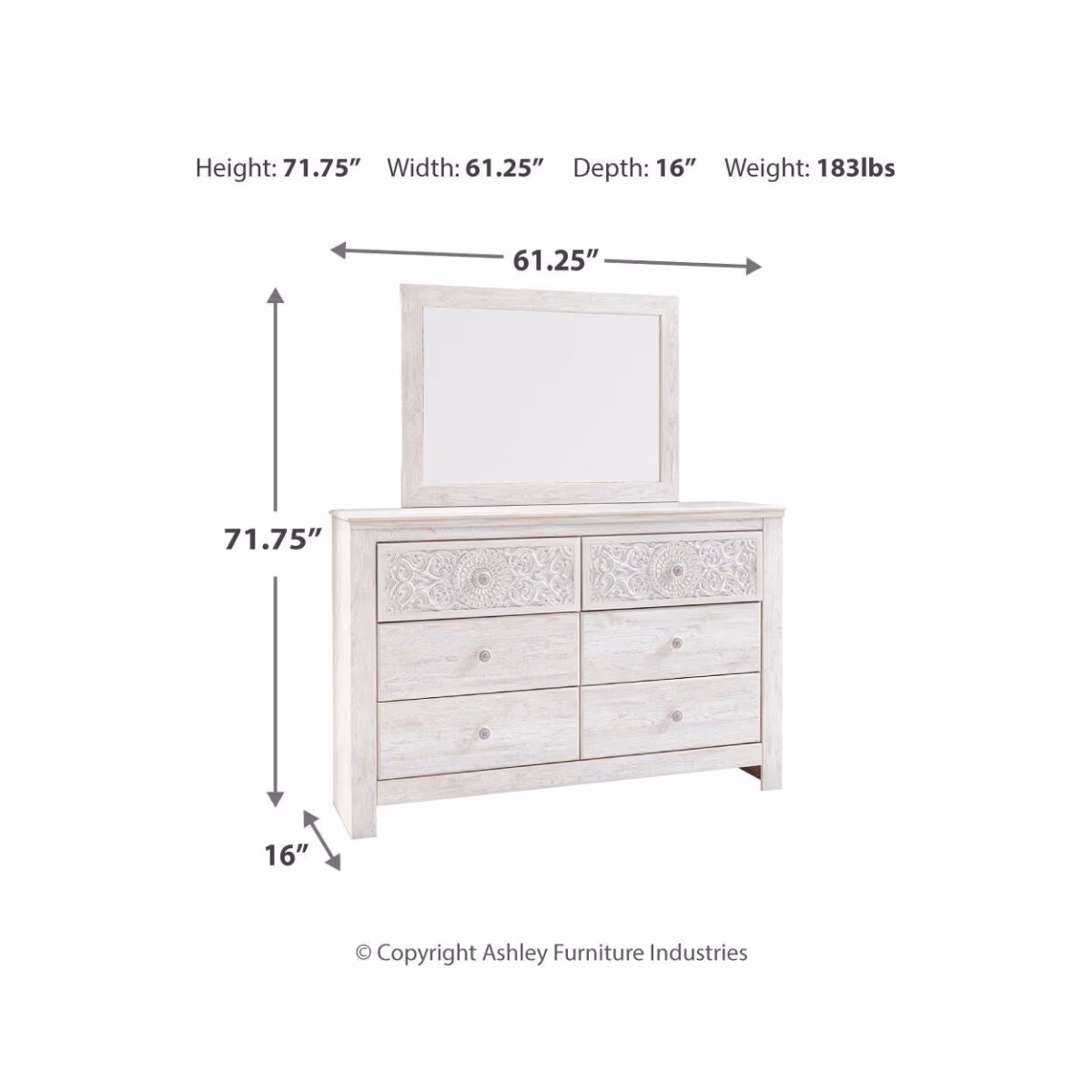 Paxberry Dresser and Mirror - Image 5