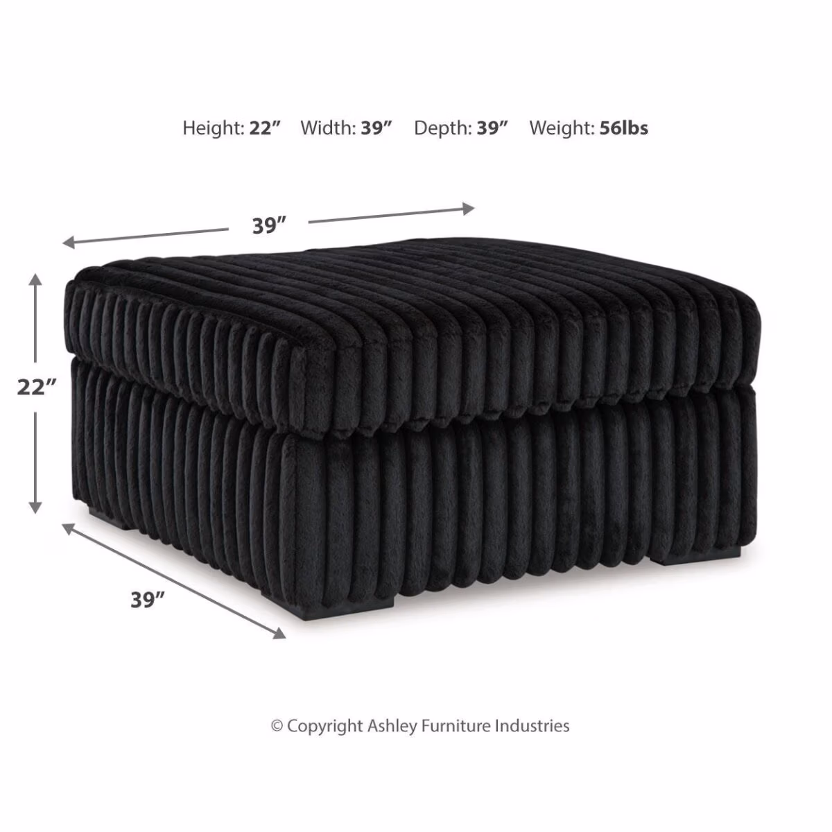 Midnight-Madness 3-Piece Sectional and Oversized Ottoman - Image 6