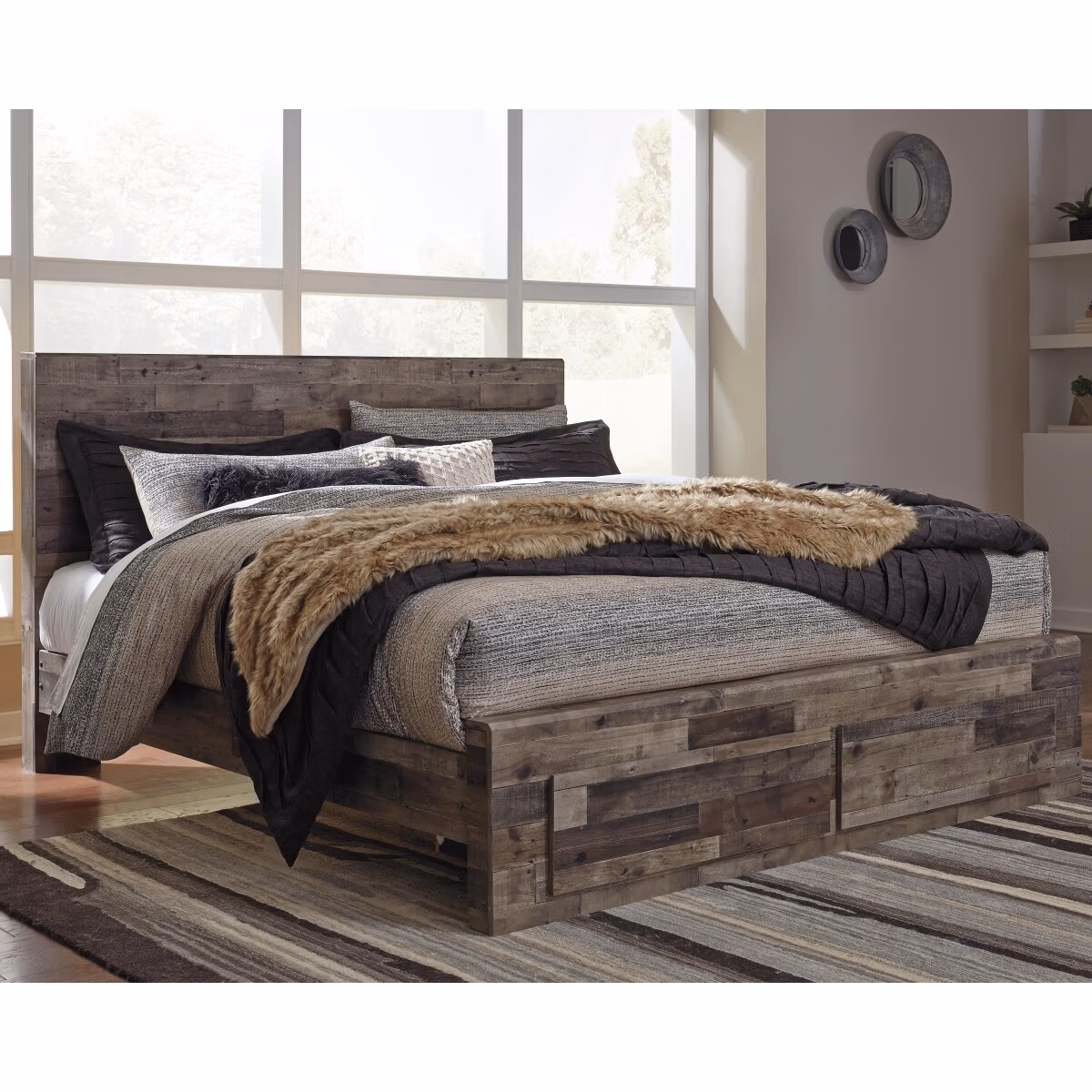 Derekson King Panel Storage Bed, Dresser, Mirror, Chest and Nightstand - Image 9