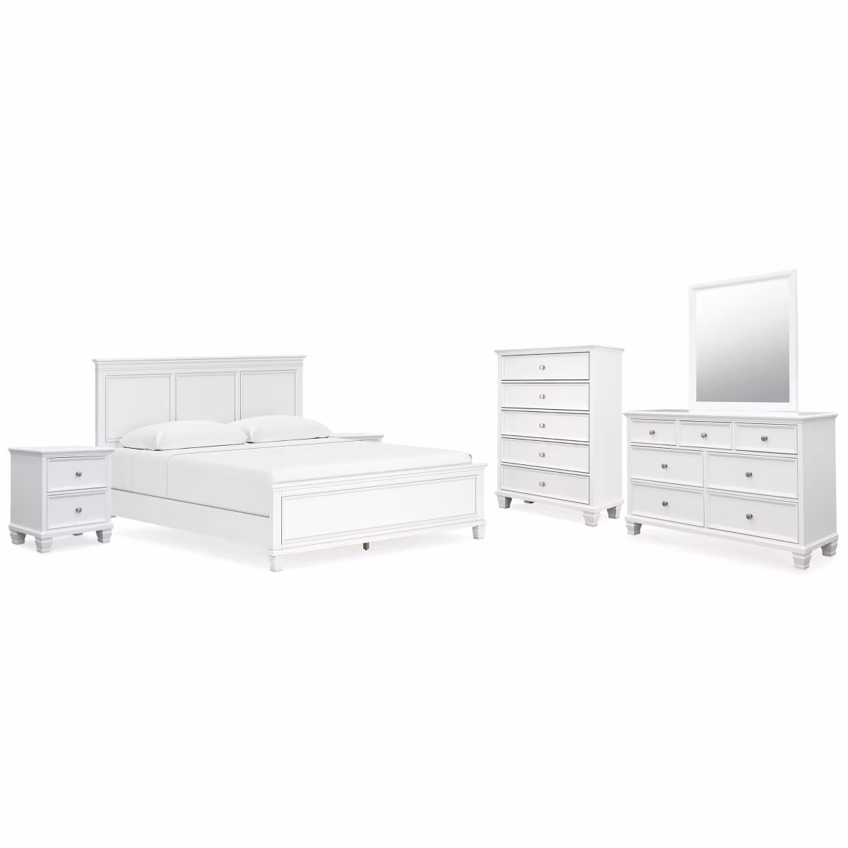 Fortman King Panel Bed, Dresser, Mirror, Chest and 2 Nightstands - Image 2