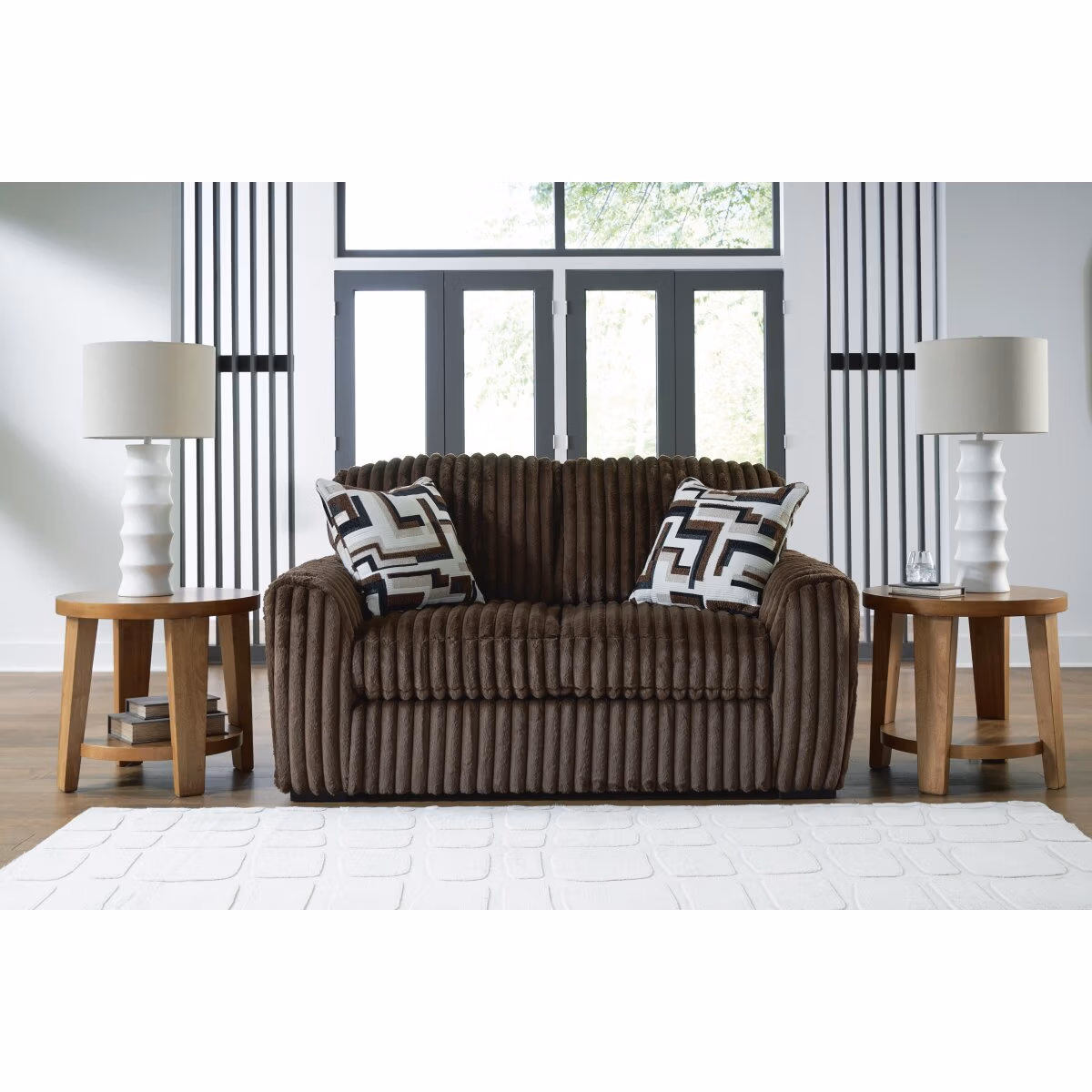 Midnight-Madness Sofa, Loveseat and Oversized Accent Ottoman - Image 12