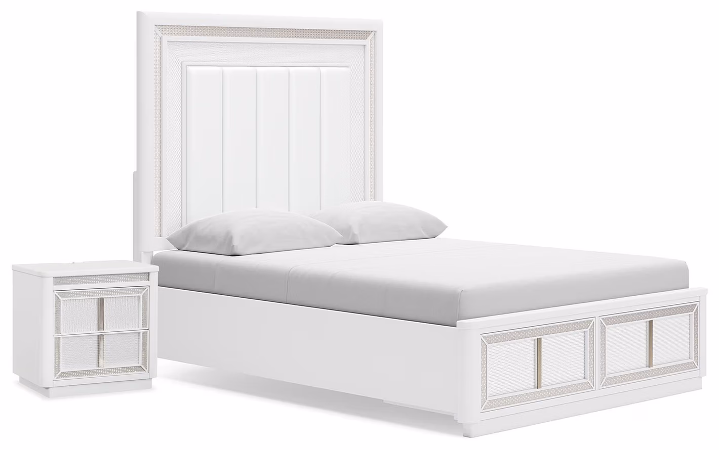 Chalanna Queen Panel Storage Bed and Nightstand