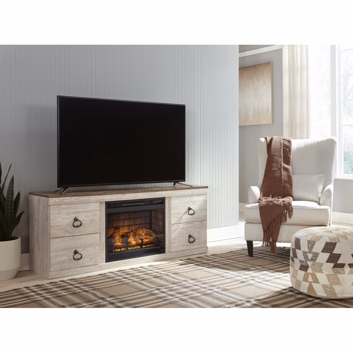 Willowton TV Stand with Electric Fireplace - Image 2