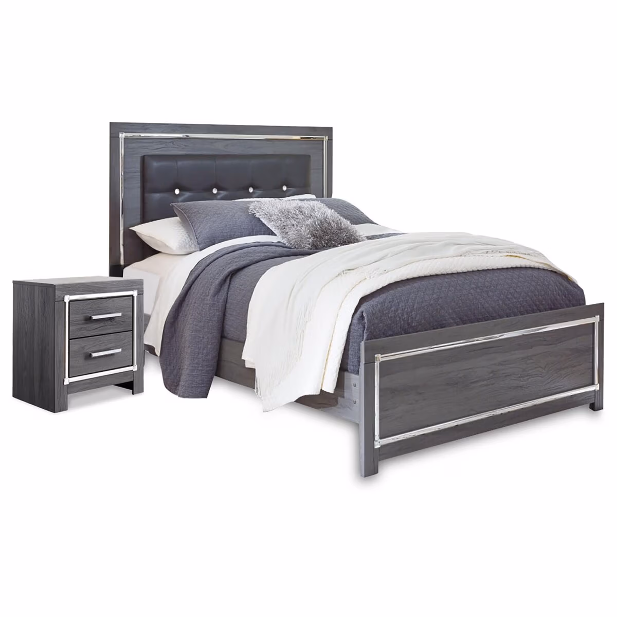 Lodanna Queen Panel Bed and Nightstand - Image 2