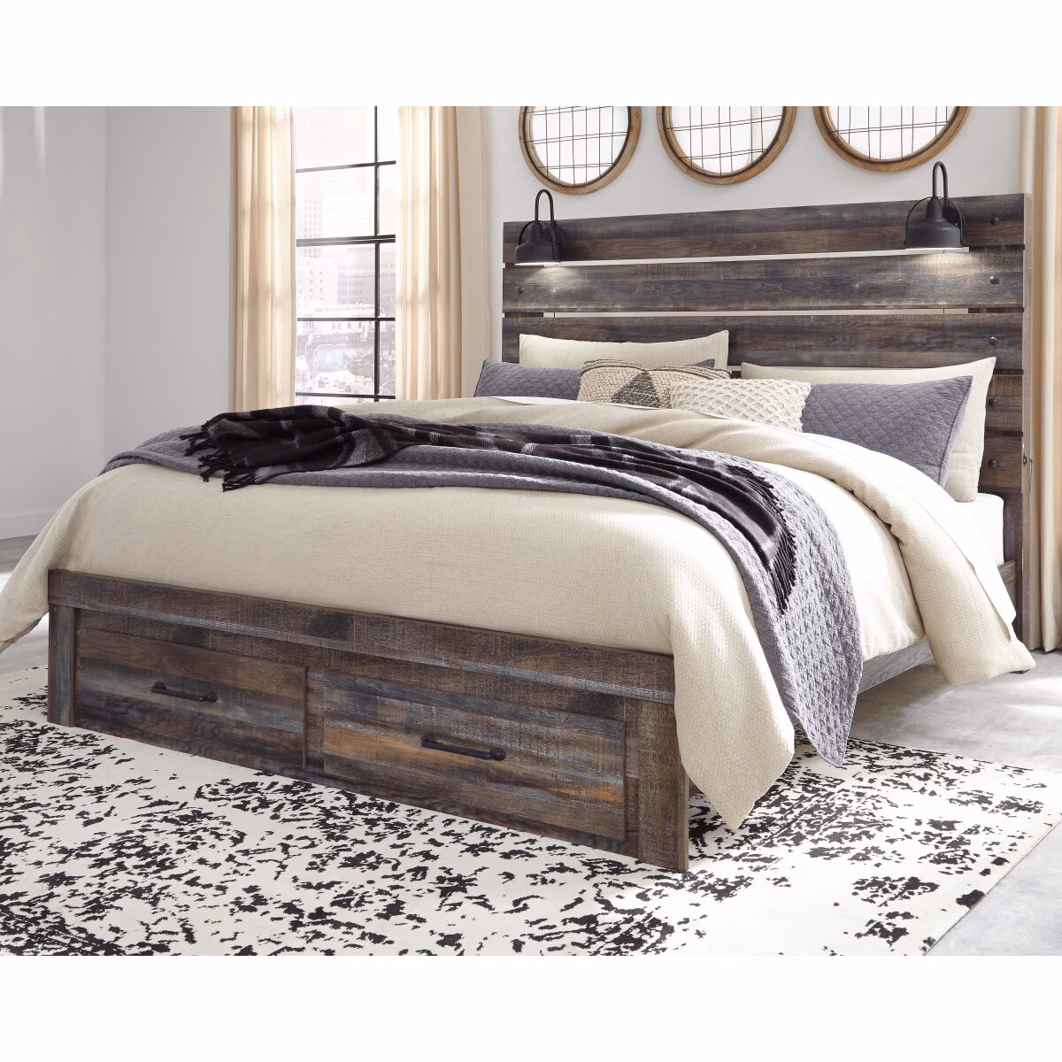 Drystan King Panel Bed with 2 Storage Drawers - Image 3