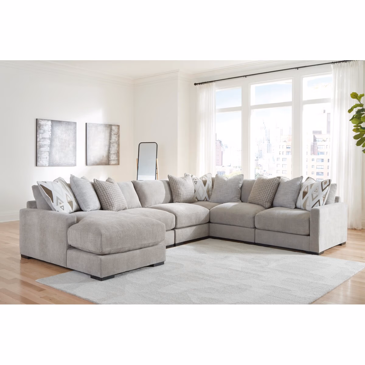 Aslan Court 6-Piece Sectional with Chaise - Image 3