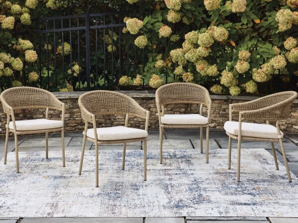 Orchard Beach Outdoor Arm Chair with Cushion (Set of 4) - Image 3