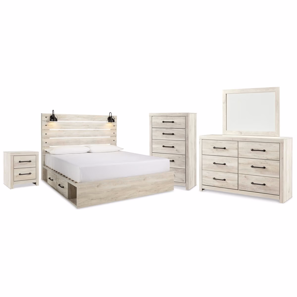 Cambeck King Panel Storage Bed, Dresser, Mirror, Chest and Nightstand - Image 2