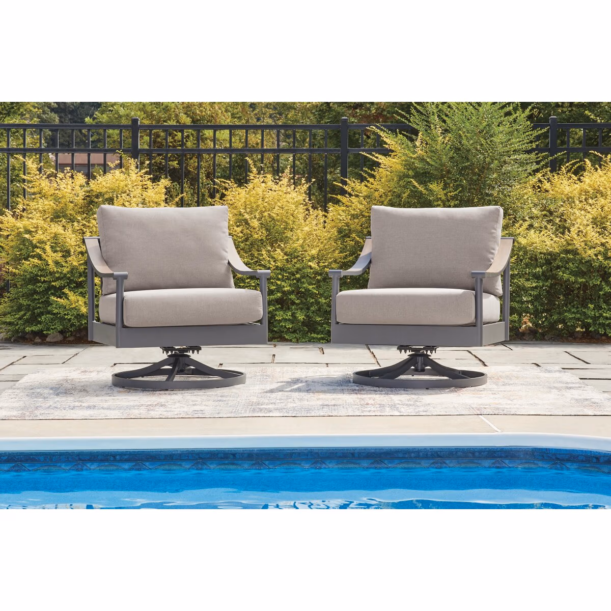 Ocean Beach Outdoor Swivel Lounge with Cushion - Image 3