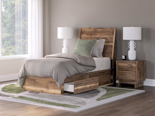 Chirason Twin Panel Bed with Storage - Image 3