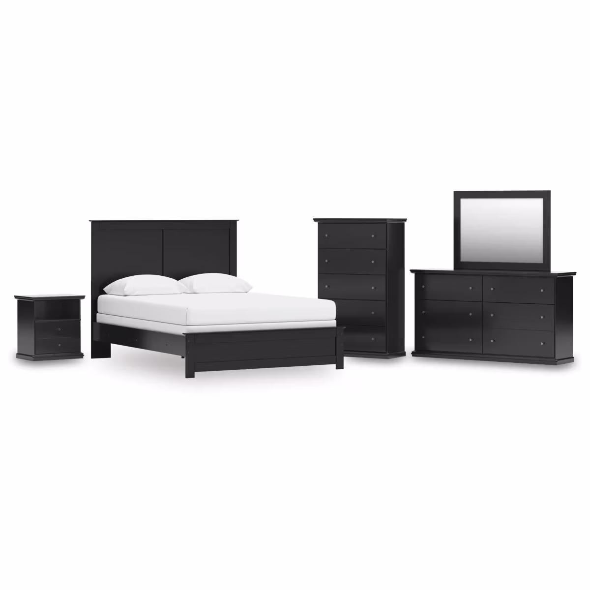 Maribel Queen Panel Bed, Dresser, Mirror, Chest and Nightstand - Image 2