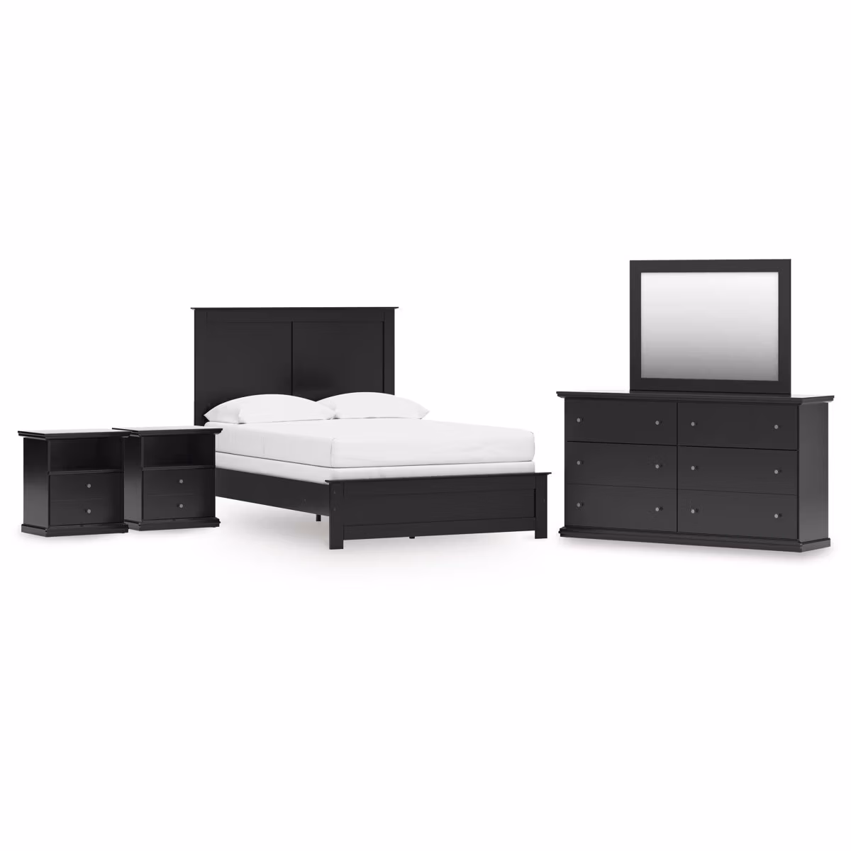 Maribel Full Panel Bed with Dresser, Mirror and 2 Nightstands - Image 2