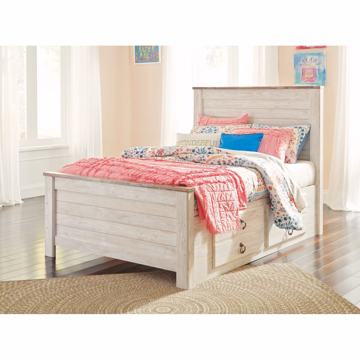 Willowton Full Panel Bed with 2 Storage Drawers - Image 3