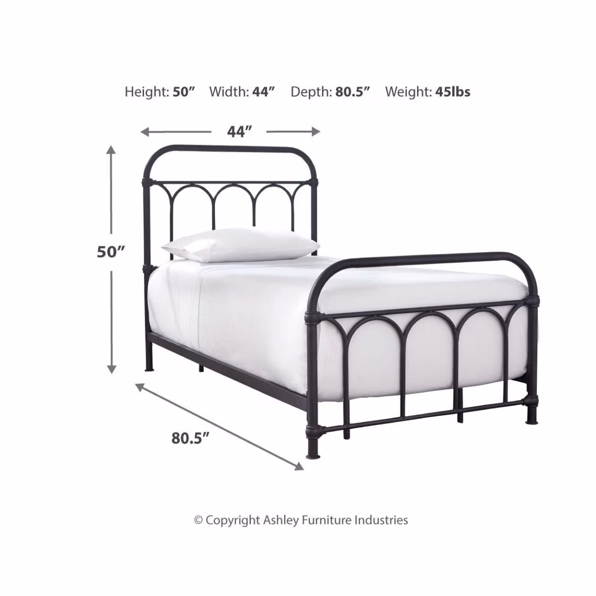 Nashburg Twin Metal Bed - Image 5