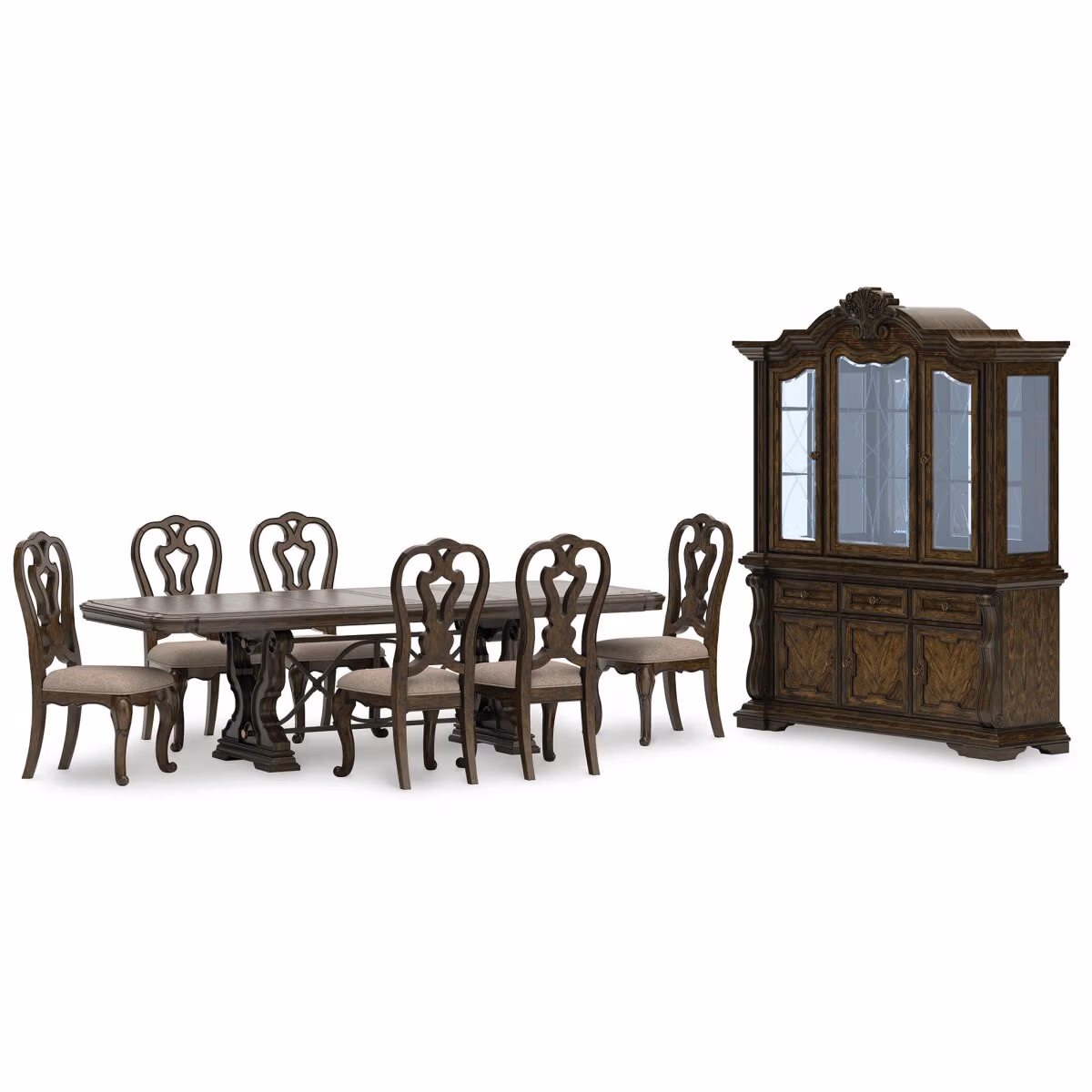 Maylee Dining Table with 6 Chairs and Buffet and Hutch - Image 2