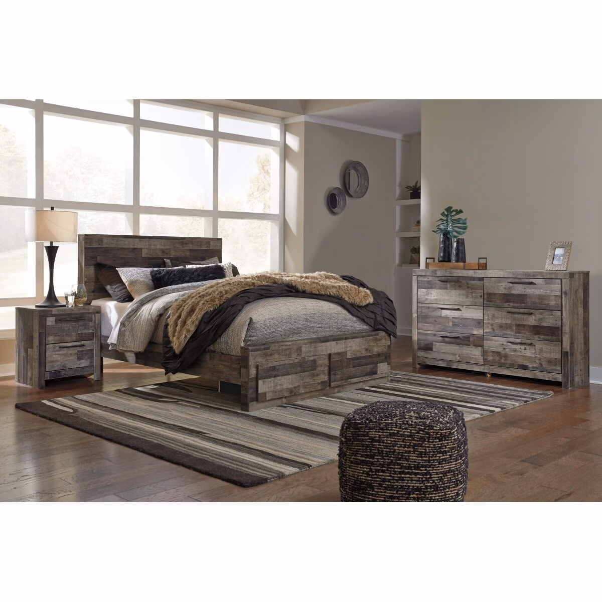 Derekson Queen Panel Storage Bed, Dresser and Nightstand - Image 3