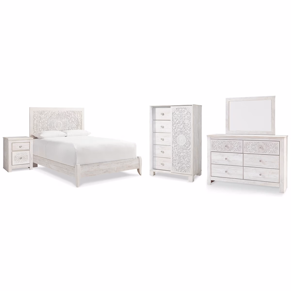 Paxberry Queen Panel Bed, Dresser, Mirror, Chest and Nightstand - Image 2