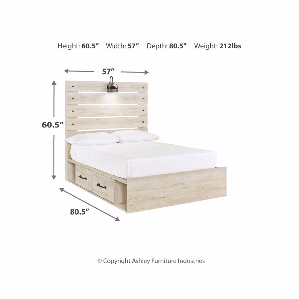 Cambeck Full Panel Bed with 2 Storage Drawers - Image 5