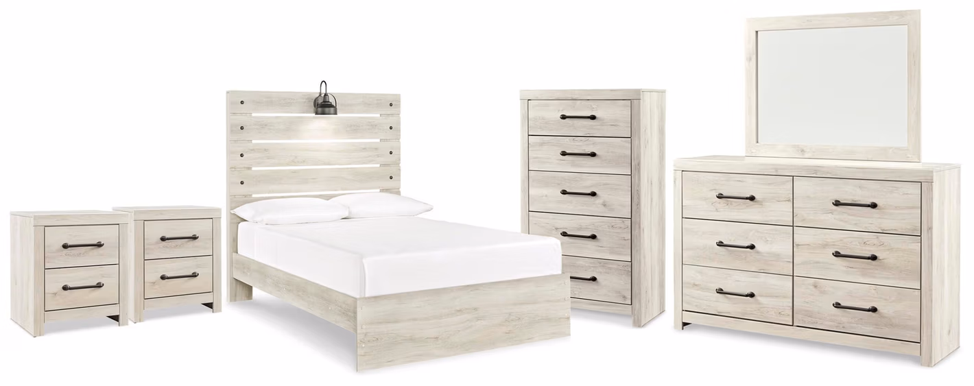 dbaa99e89d707f0335c9430ca5e6dd19 Cambeck Full Panel Bed, Dresser, Mirror, Chest and 2 Nightstands - Image 1