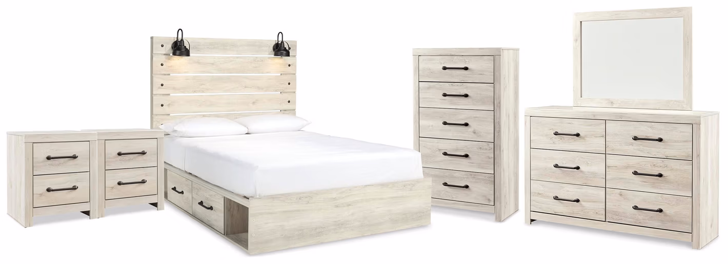 dbf4f56bcbf860e4c11d73922b956eb3 Cambeck Queen Panel Bed with Storage, Dresser, Mirror, Chest and 2 Nightstands - Image 1