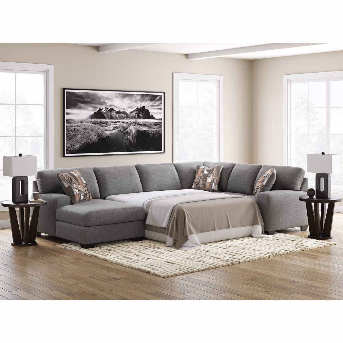 Clarington 3-Piece Sleeper Sectional with Chaise - Image 4