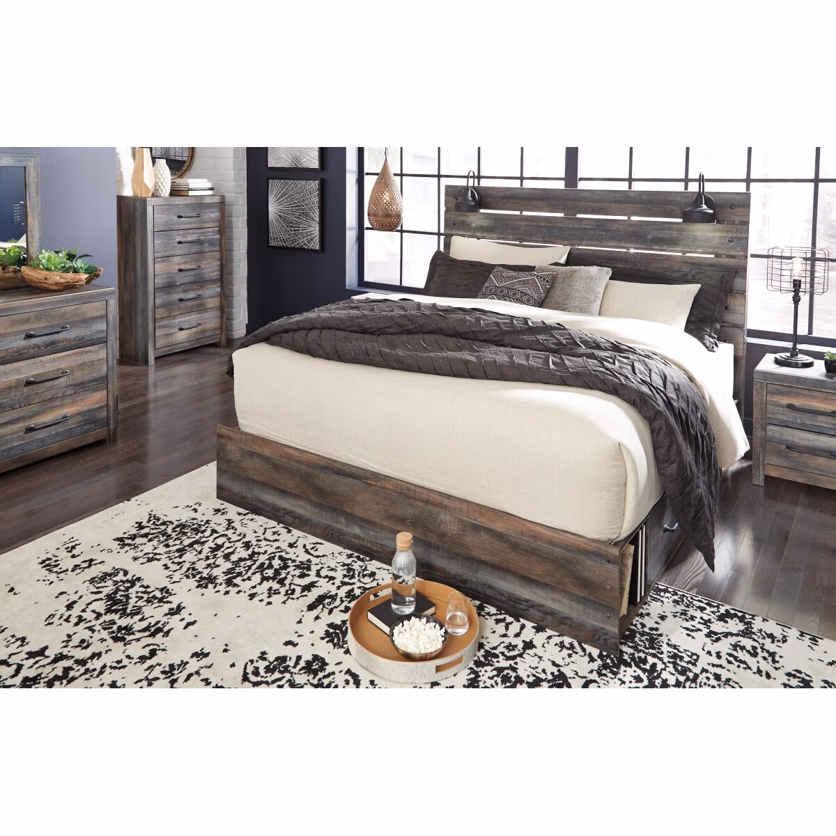 Drystan King Panel Bed with 2 Storage Drawers - Image 4