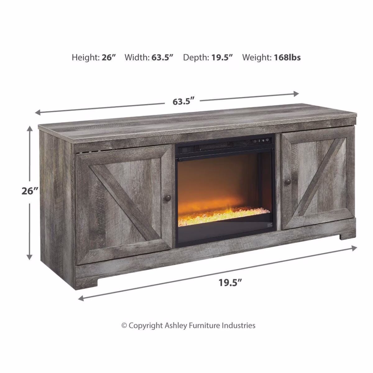 Wynnlow 63" TV Stand with Electric Fireplace - Image 5