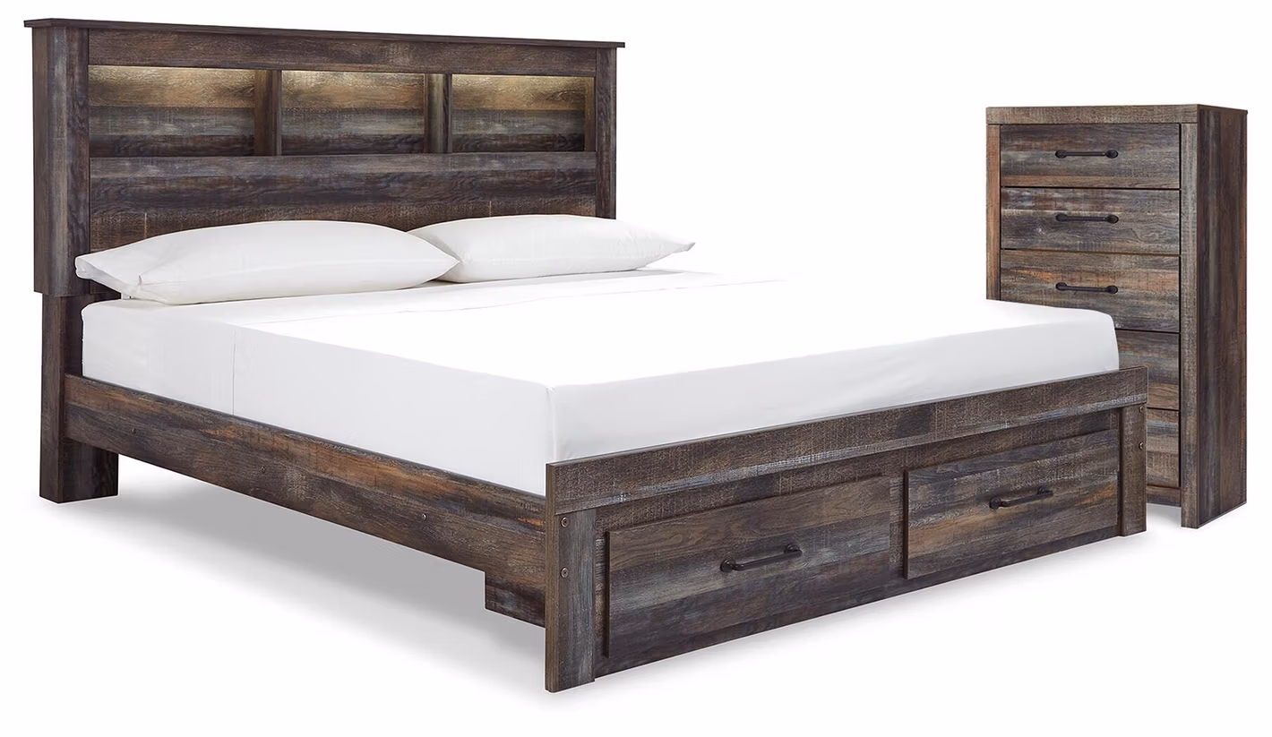 Drystan King Bookcase Storage Bed and Chest