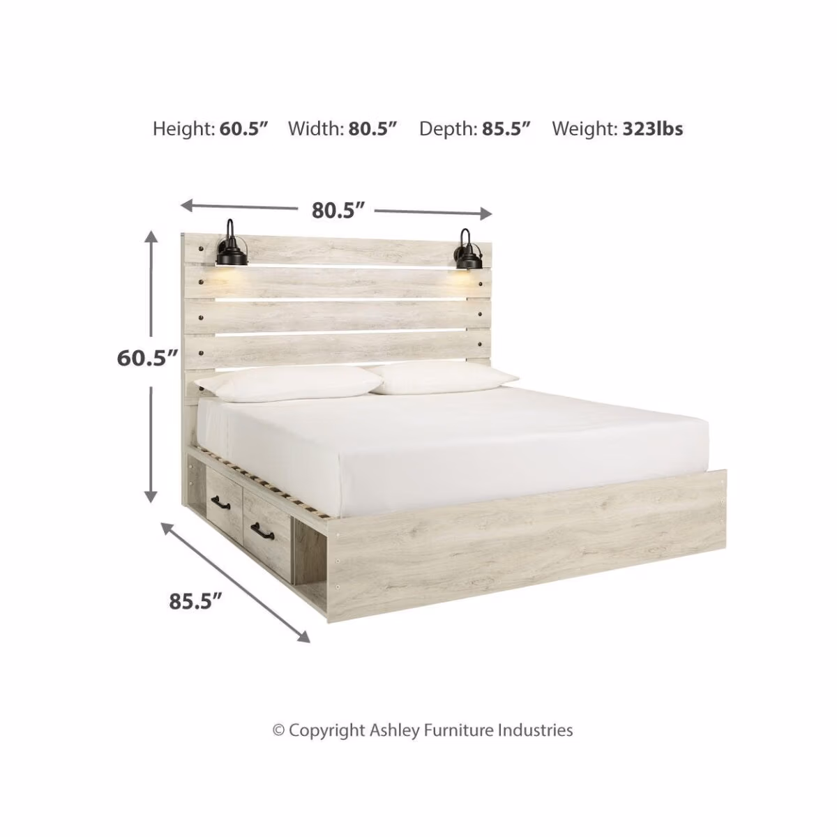 Cambeck King Panel Bed with 4 Storage Drawers - Image 5