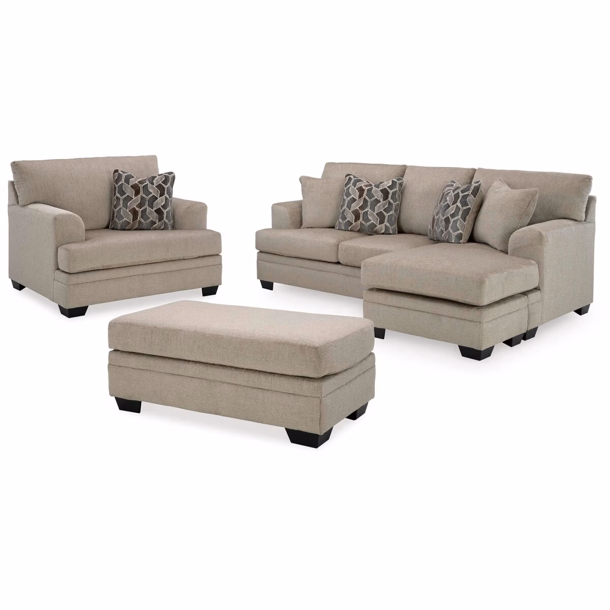 Stonemeade Sofa Chaise, Oversized Chair, and Ottoman - Image 3