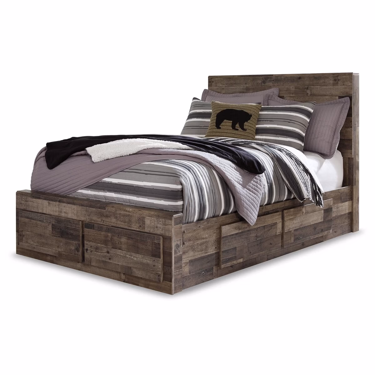 Derekson Full Panel Storage Bed, Dresser, Mirror and 2 Nightstands - Image 4